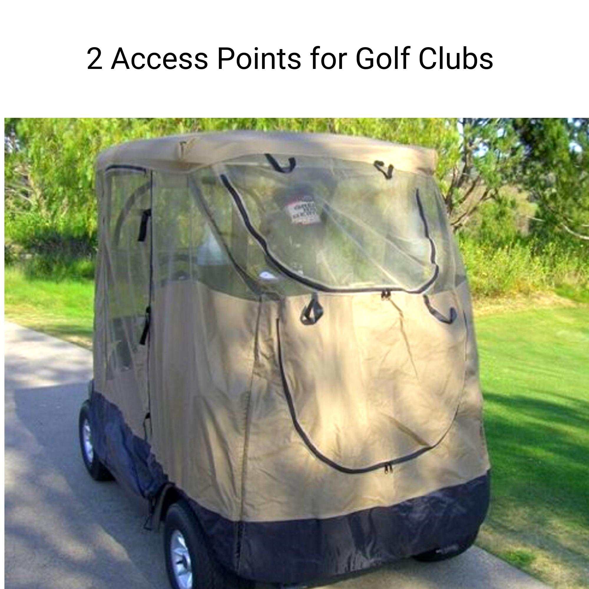 2 Passenger Golf Cart Mesh Driving Enclosure Cover with Mosquito Netting - Image 2