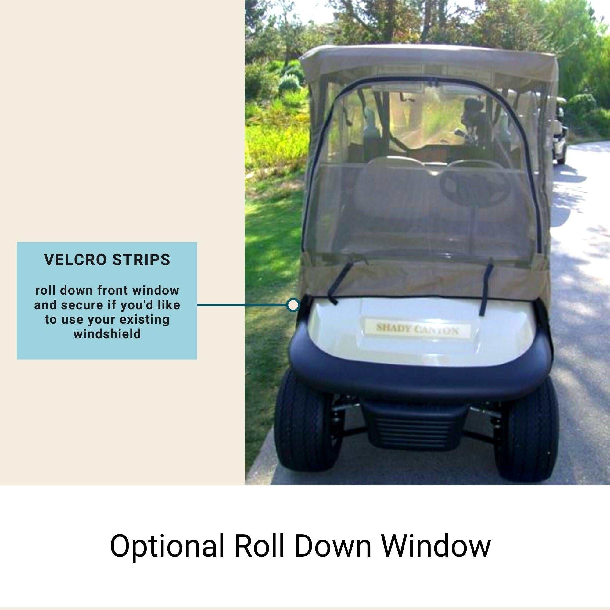 2 Passenger Golf Cart Mesh Driving Enclosure Cover with Mosquito Netting - Image 4