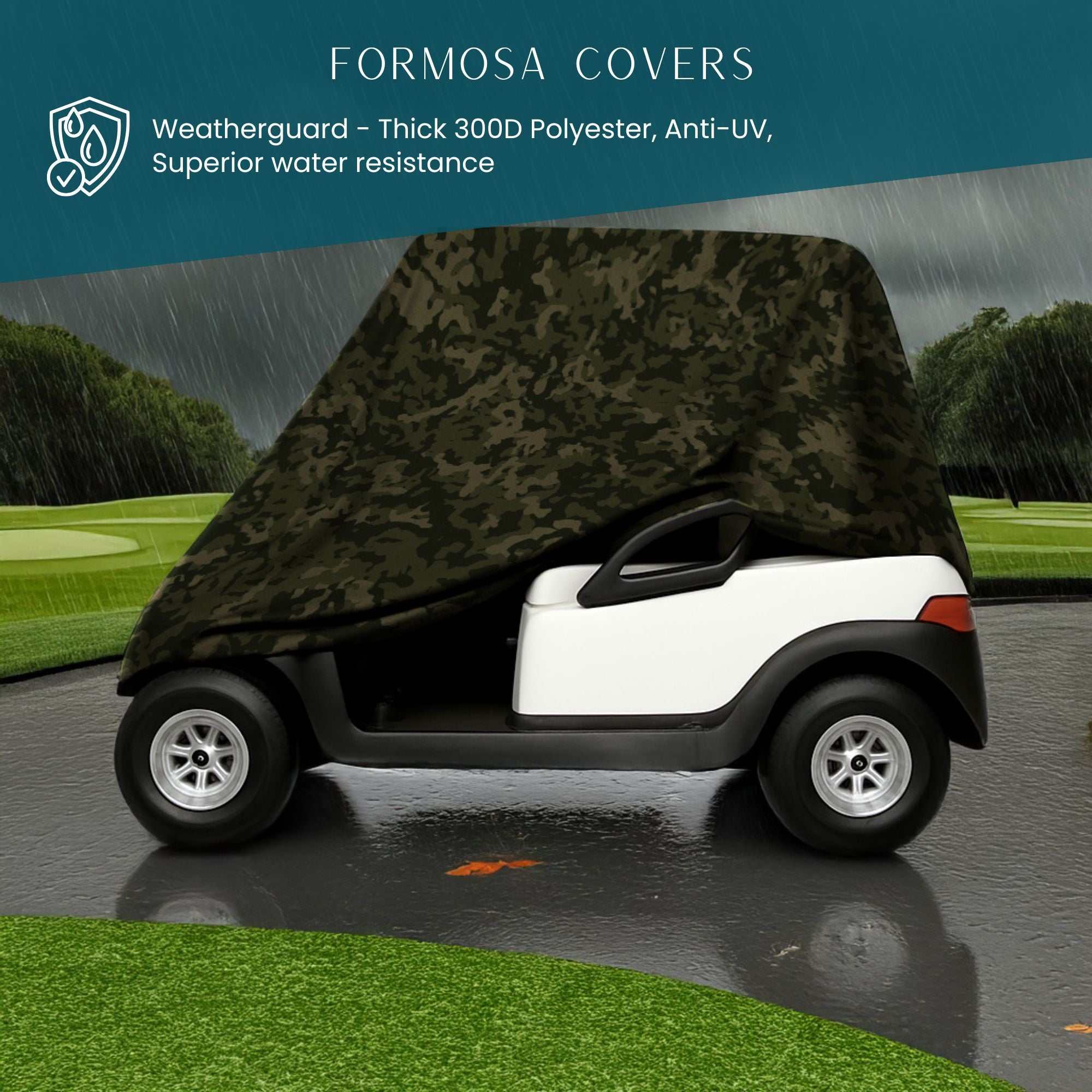 2 Passenger Golf Cart Storage Cover for Golf Carts without Roof Camouflage - Image 6