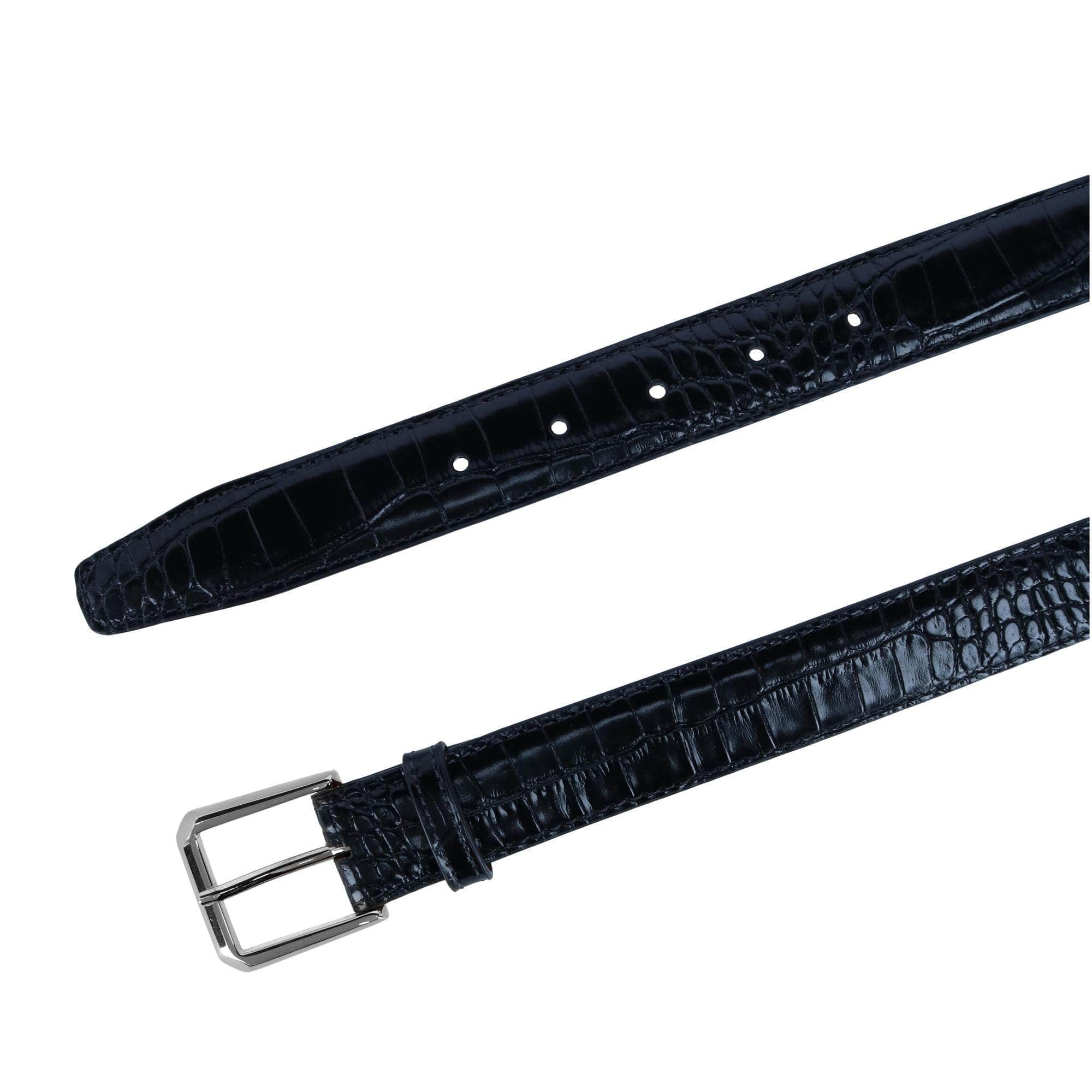 30mm Mock Alligator Embossed Italian Leather Belt - Image 6