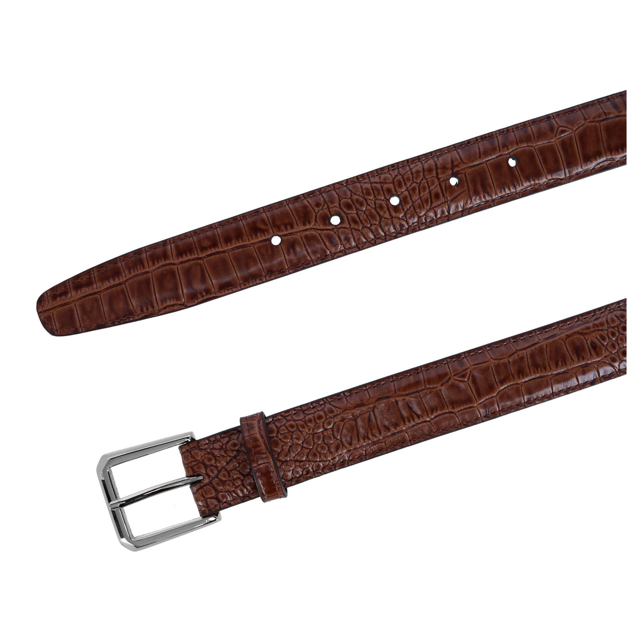 30mm Mock Alligator Embossed Italian Leather Belt - Image 7