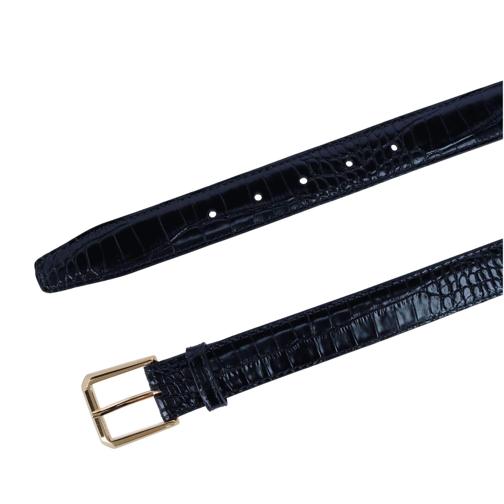 30mm Mock Alligator Embossed Italian Leather Belt - Image 8
