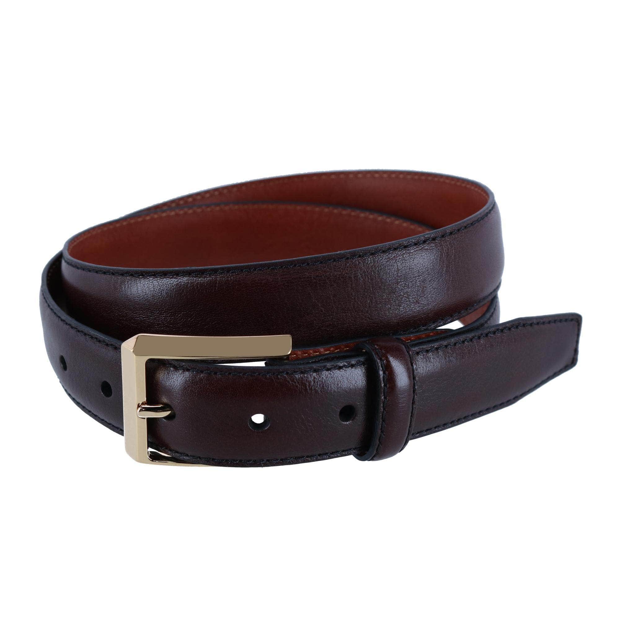 30MM Pebble Grain Leather Belt with Gold Buckle - Image 3