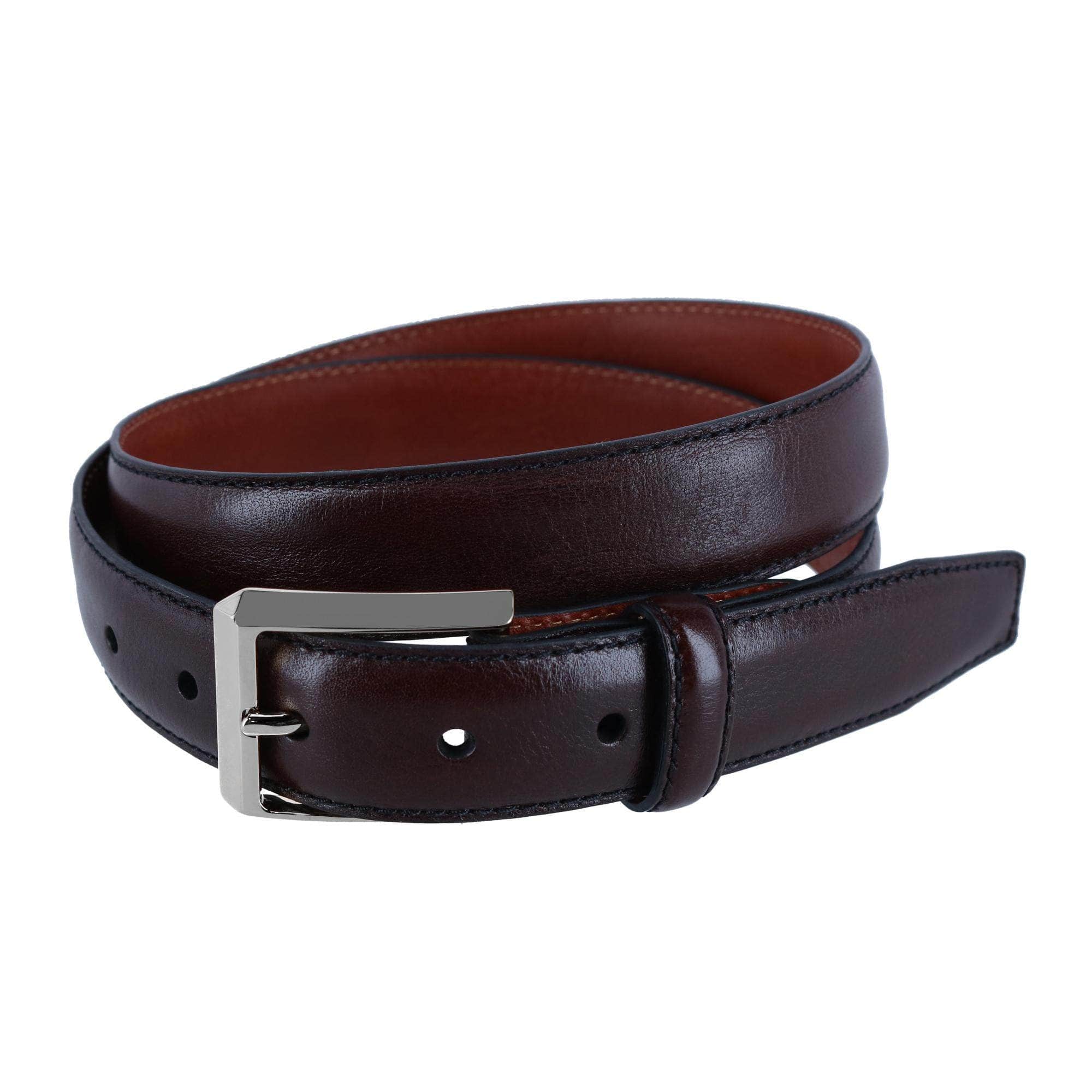 30MM Pebble Grain Leather Belt with Silver Buckle - Image 3