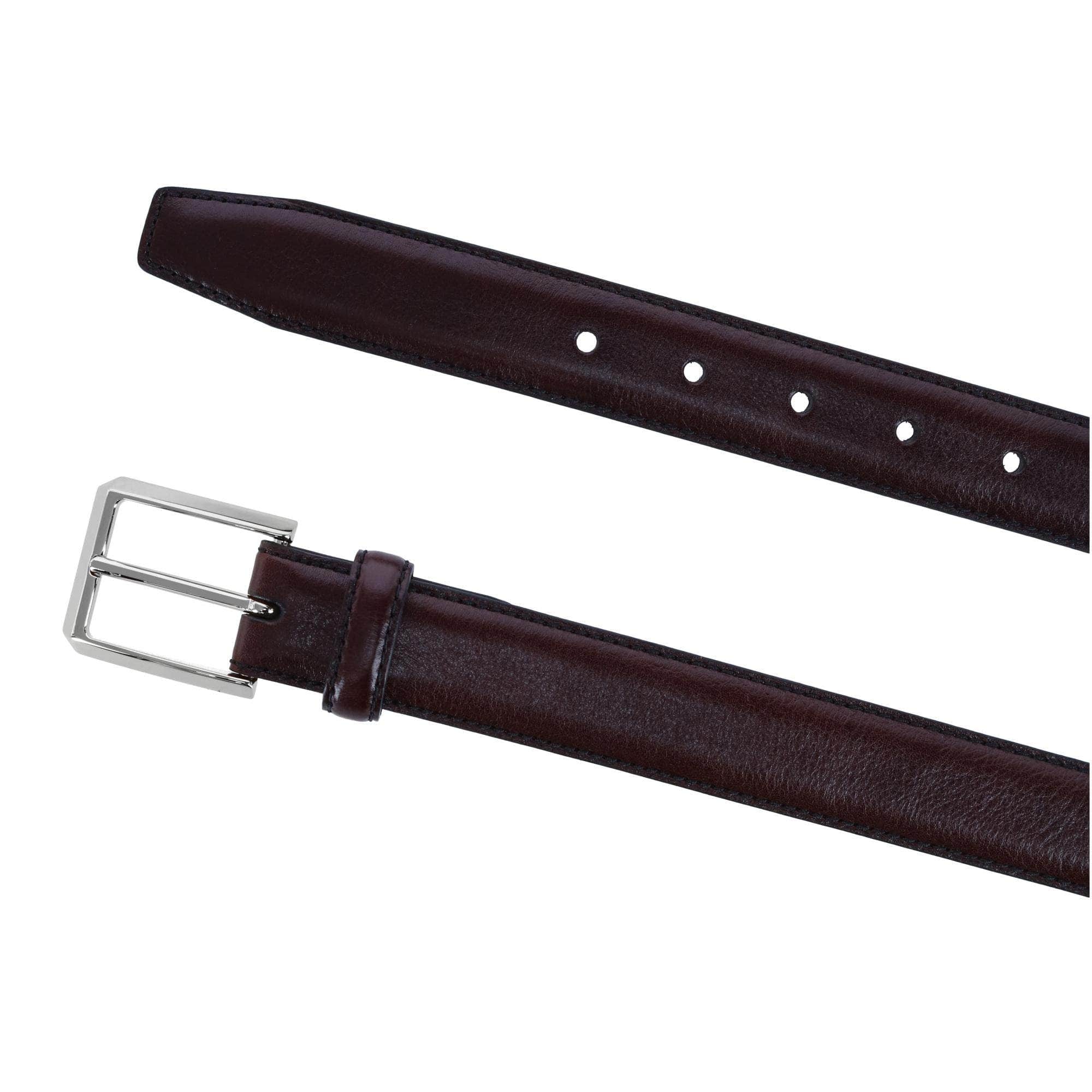 30MM Pebble Grain Leather Belt with Silver Buckle - Image 5