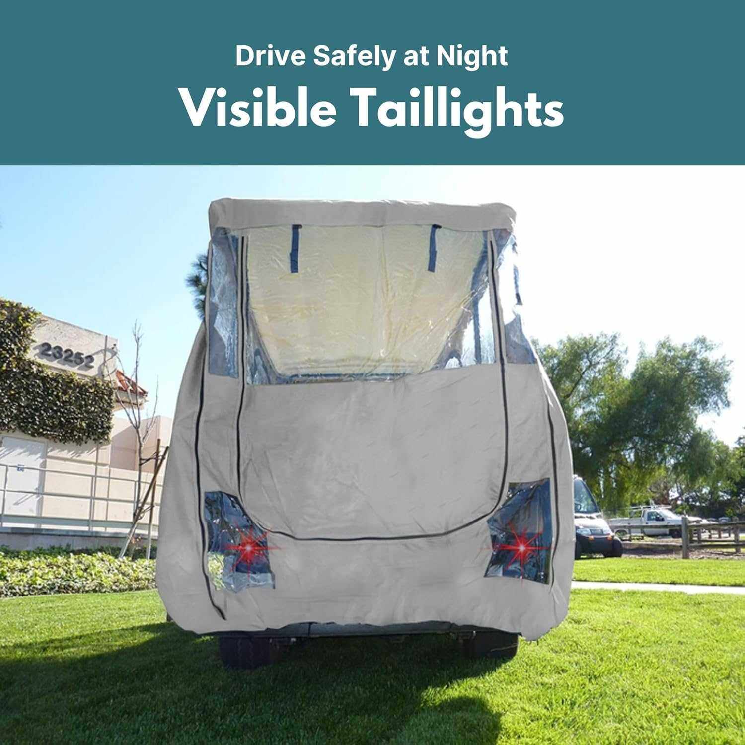 4 Passenger Long Roof Golf Cart Enclosure (Roof Length 80") Grey - Image 6