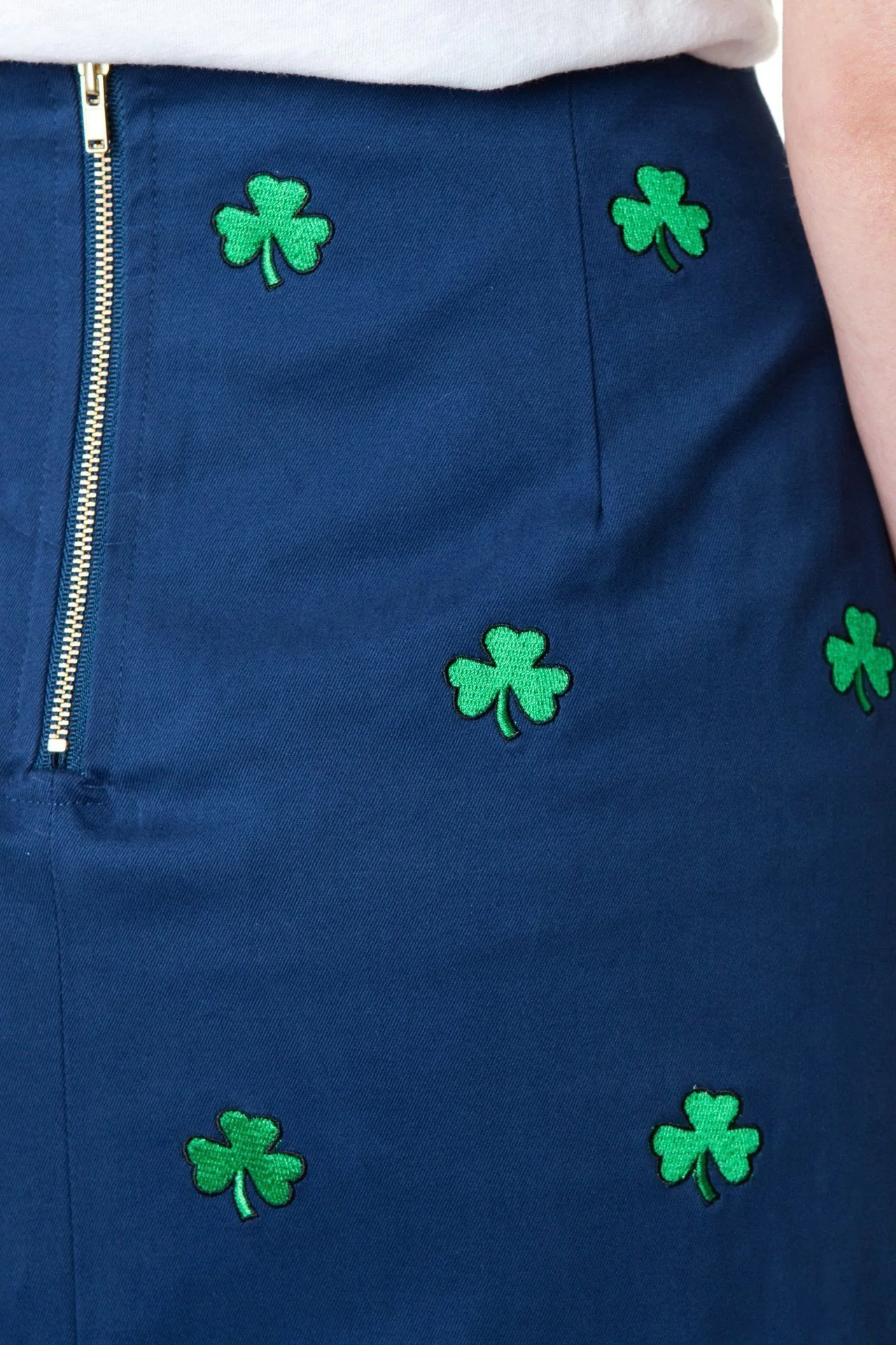 Ali Skirt Stretch Twill Navy with Shamrock 19" - Image 2