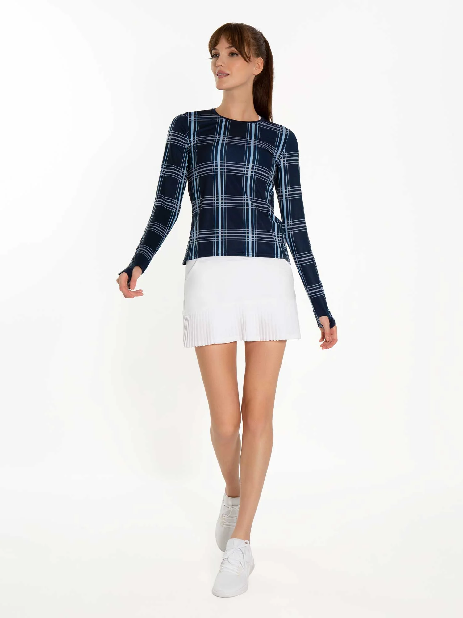 Ashley Asymmetrical 15" Pleated Skirt - White - Image 6