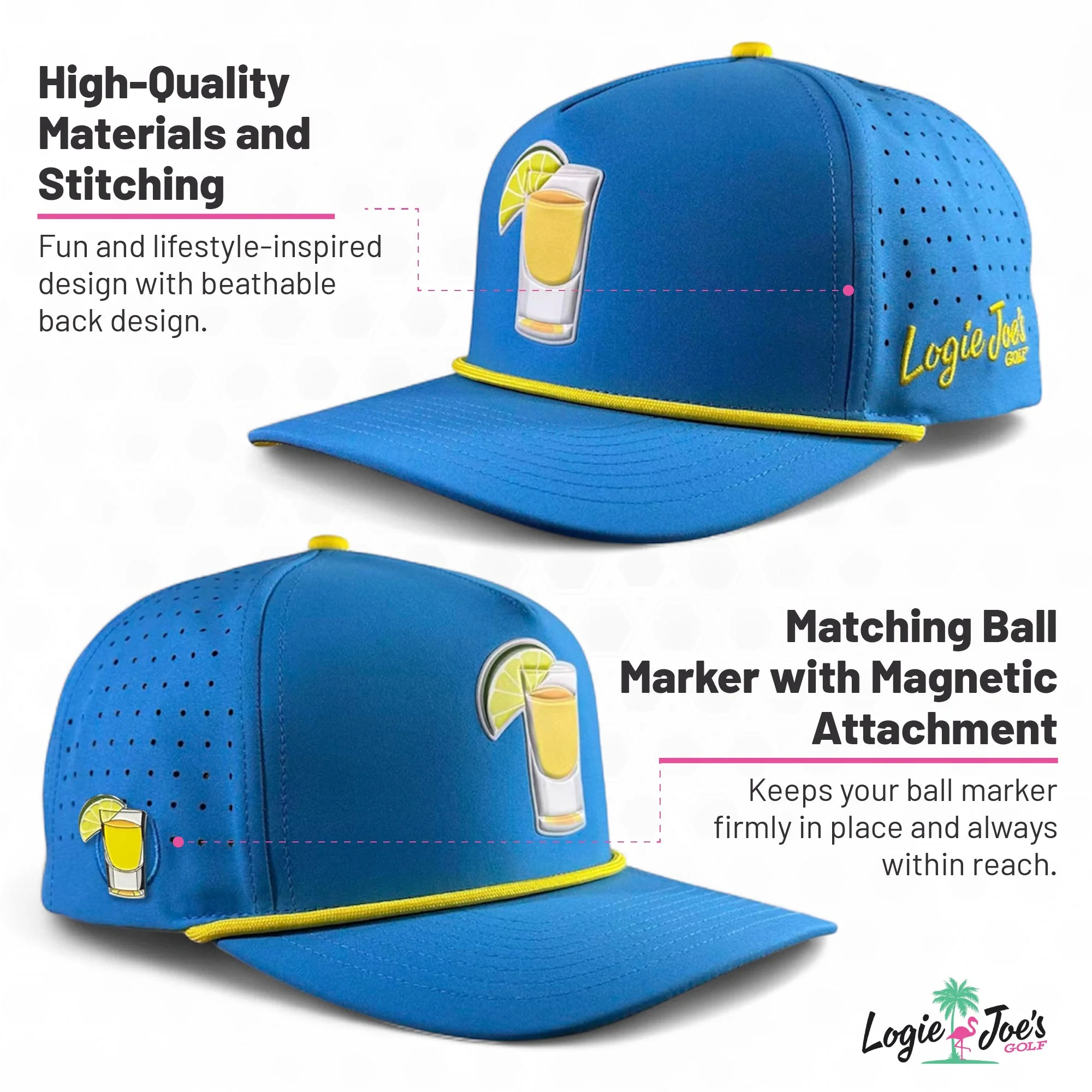 Astronaut Walker Golf Hat | Snapback Cap | Built-in Magnetic Ball Marker Holder + Marker Included | Adjustable Gray - Image 5