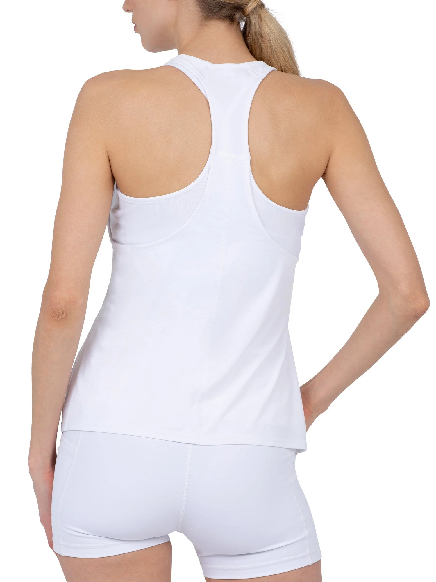 Aubrey Double Layer Athleisure Tank - White - Image 6
