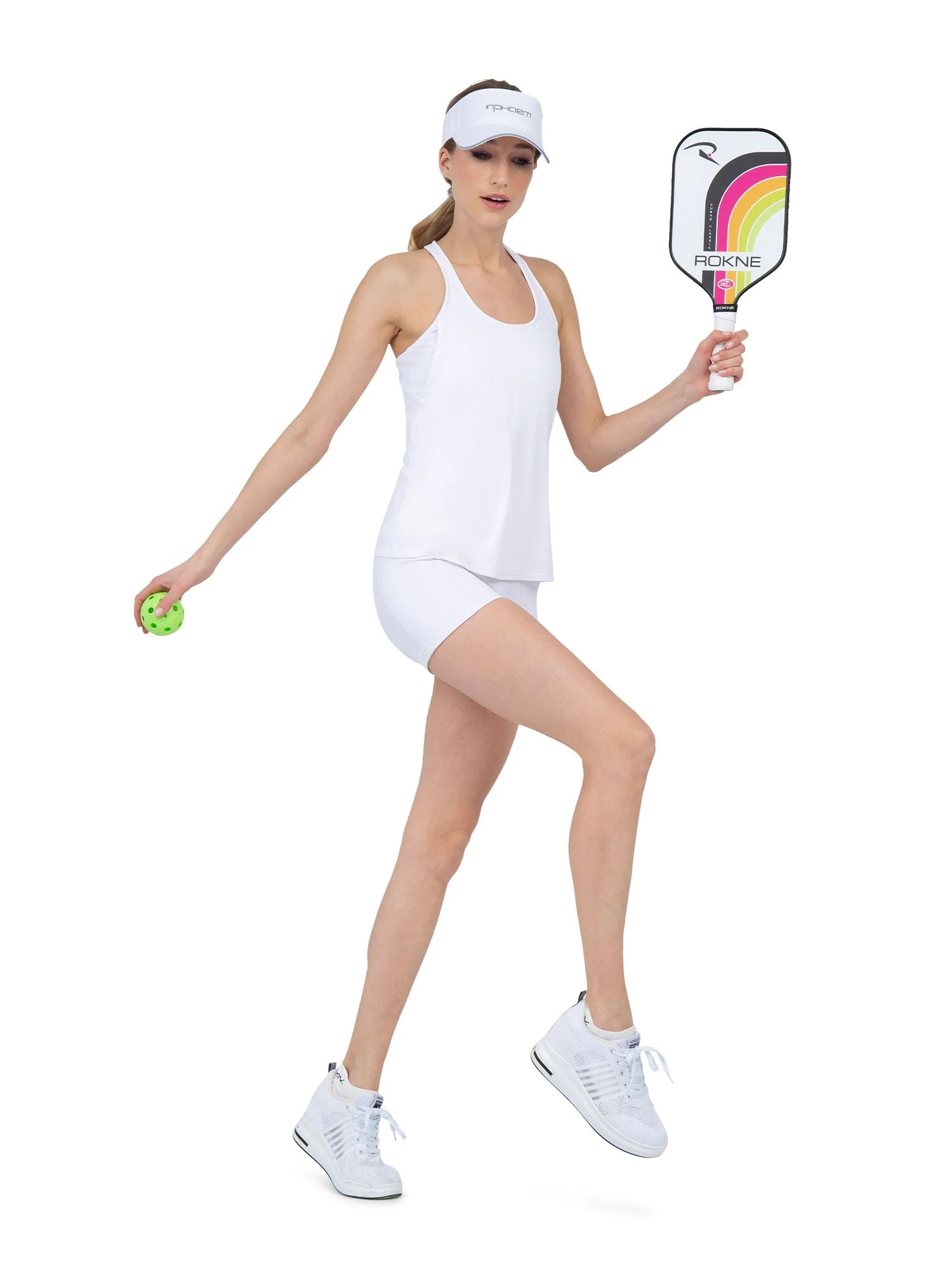 Aubrey Double Layer Athleisure Tank - White - Image 7