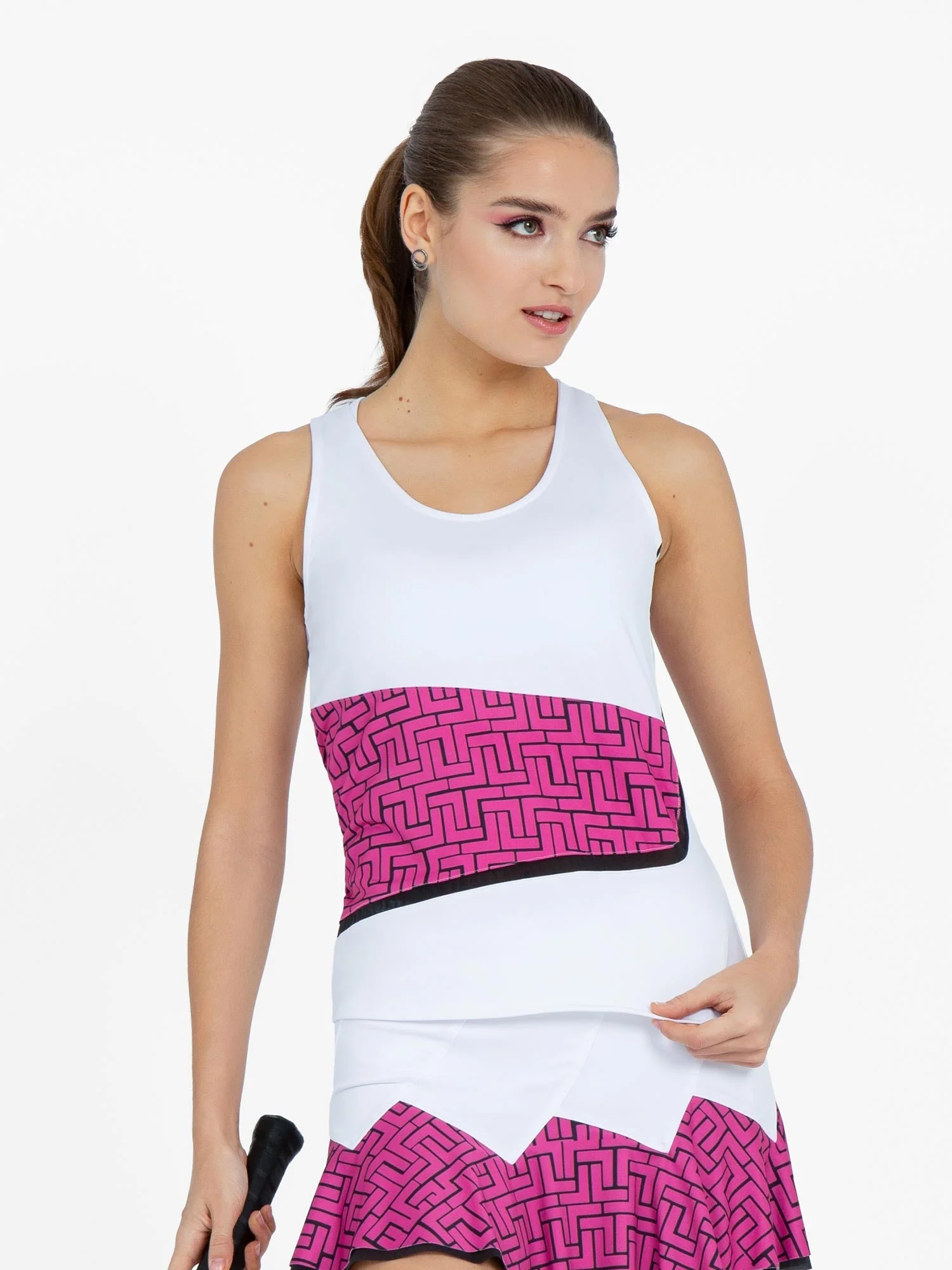 Baseline Tank - White/Pink Tessel - Image 3