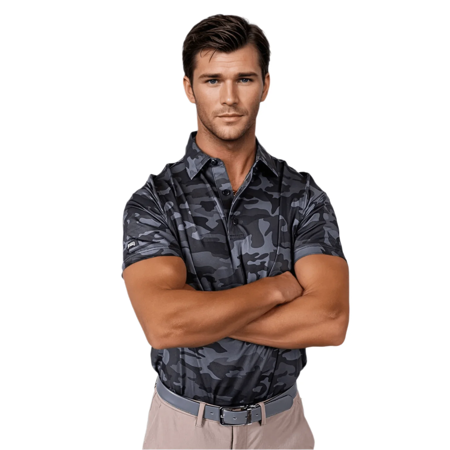 Black Camo Men's Polo - Image 2
