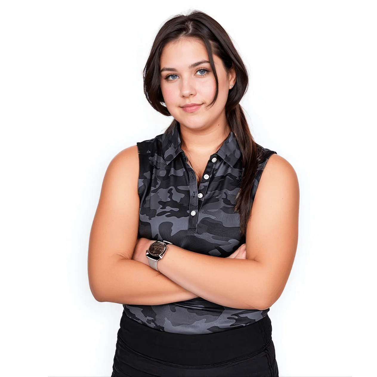 Black Camo Women's Polo (Sleeveless) - Image 2
