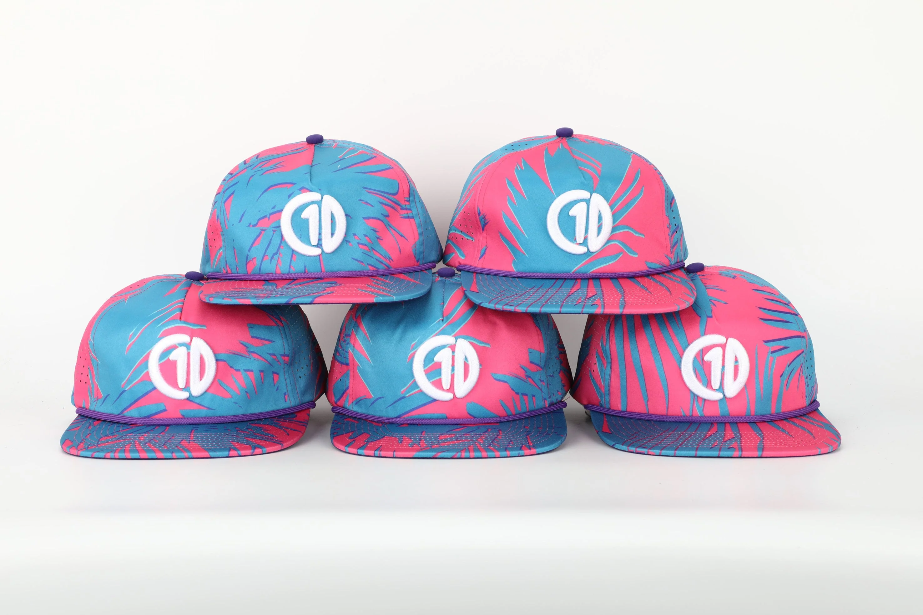 C1D Perforated Rope Snapback - Pink Floral - Image 4