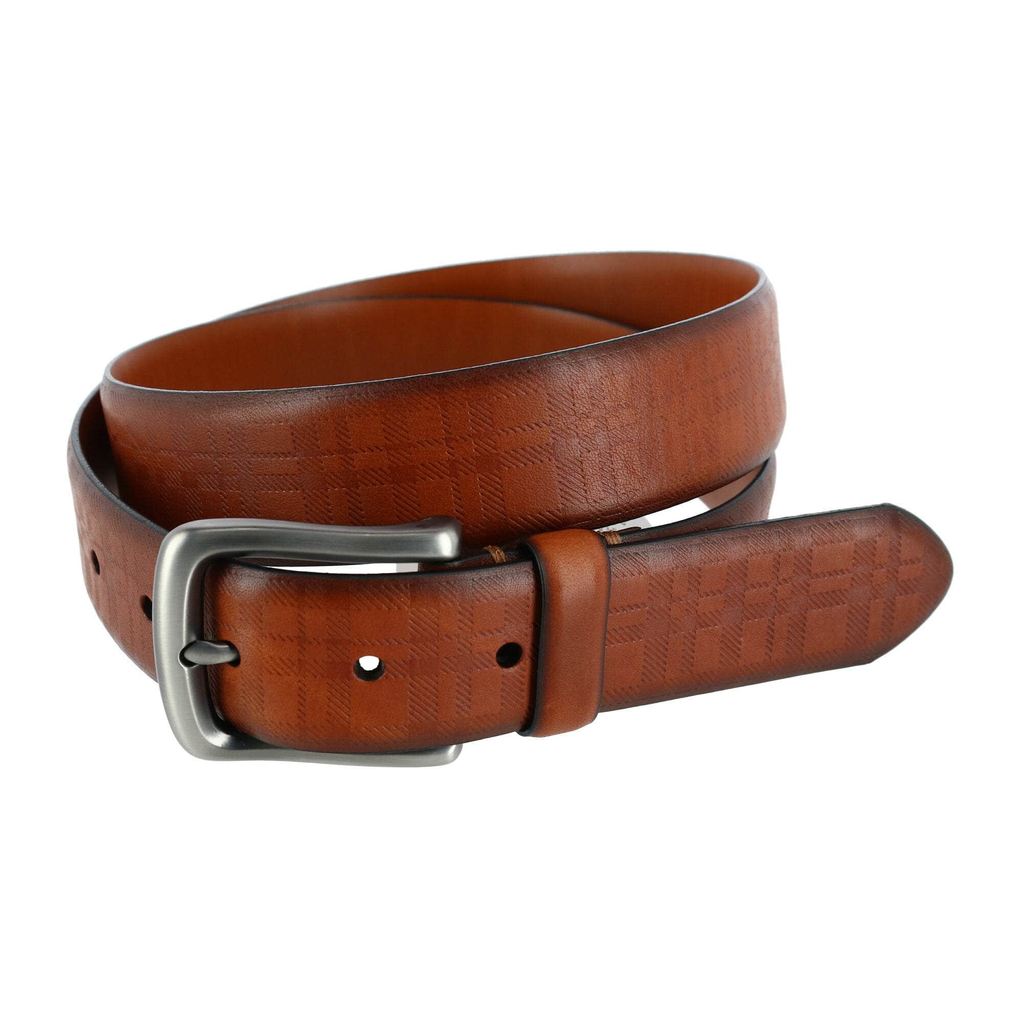 Caelen Plaid Embossed Leather Belt - Image 3