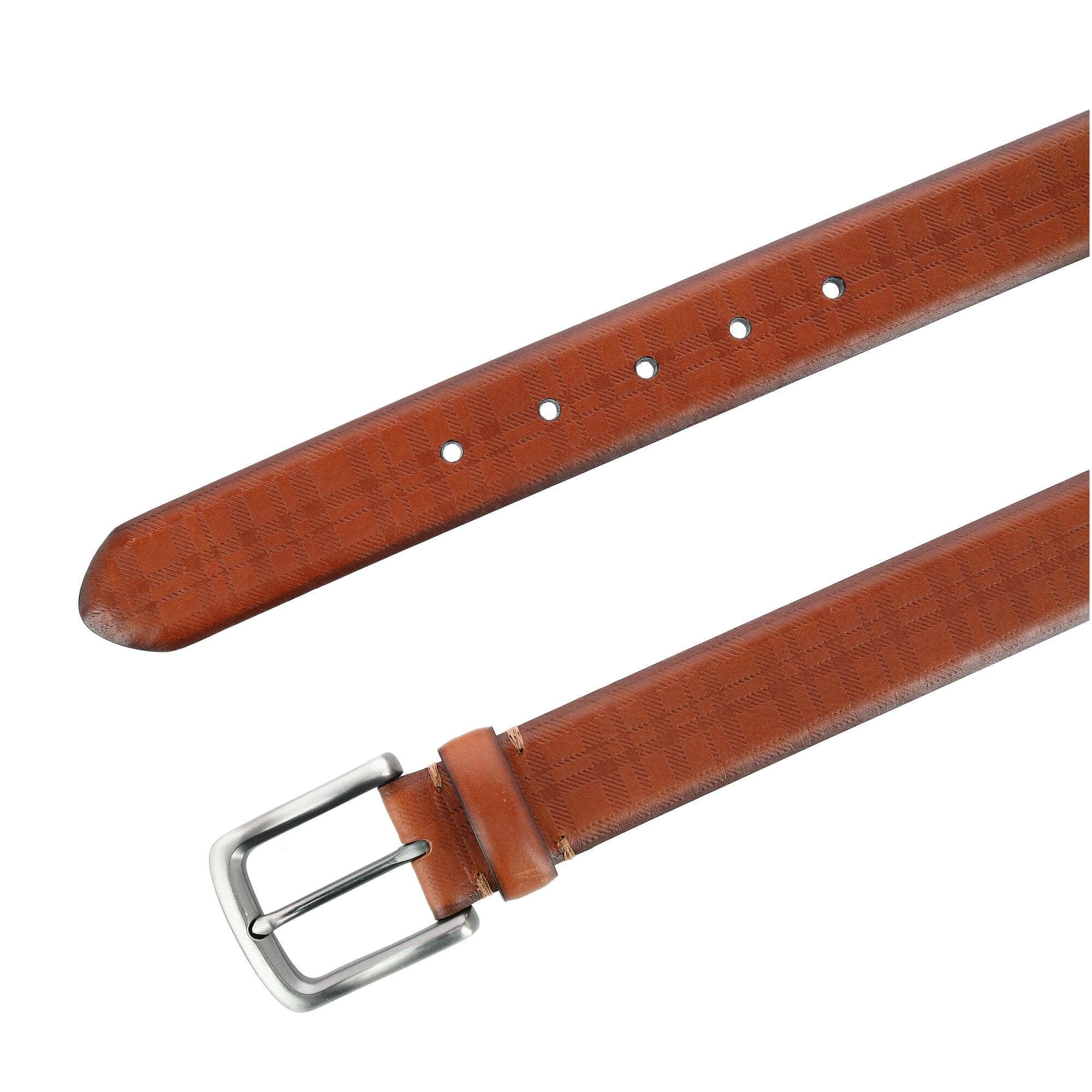 Caelen Plaid Embossed Leather Belt - Image 5