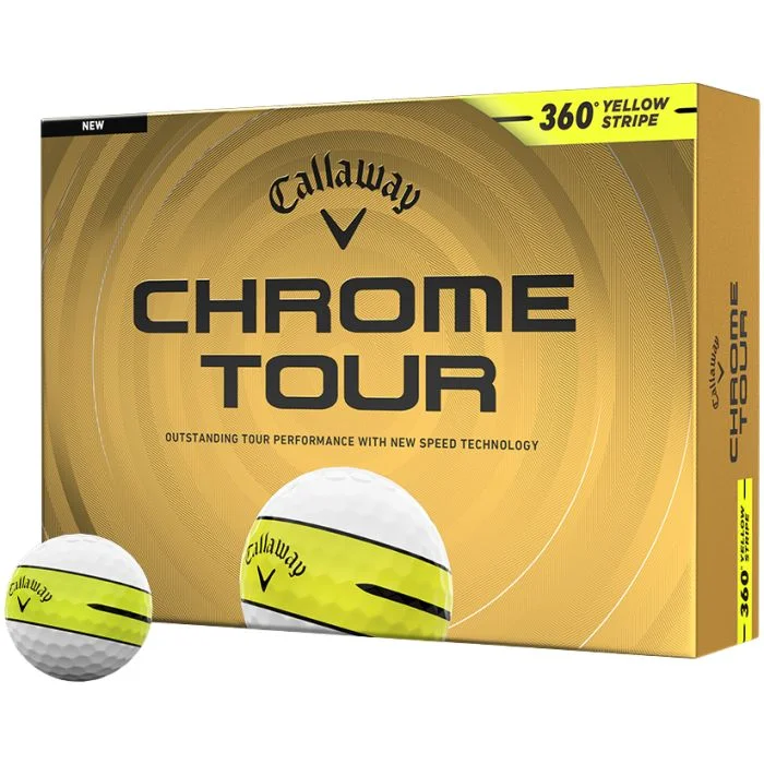 Callaway Chrome Tour 360 Yellow Stripe 2026 Golf Balls