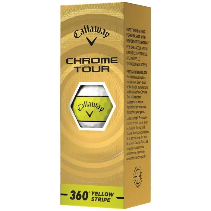 Callaway Chrome Tour 360 Yellow Stripe 2026 Golf Balls - Image 6