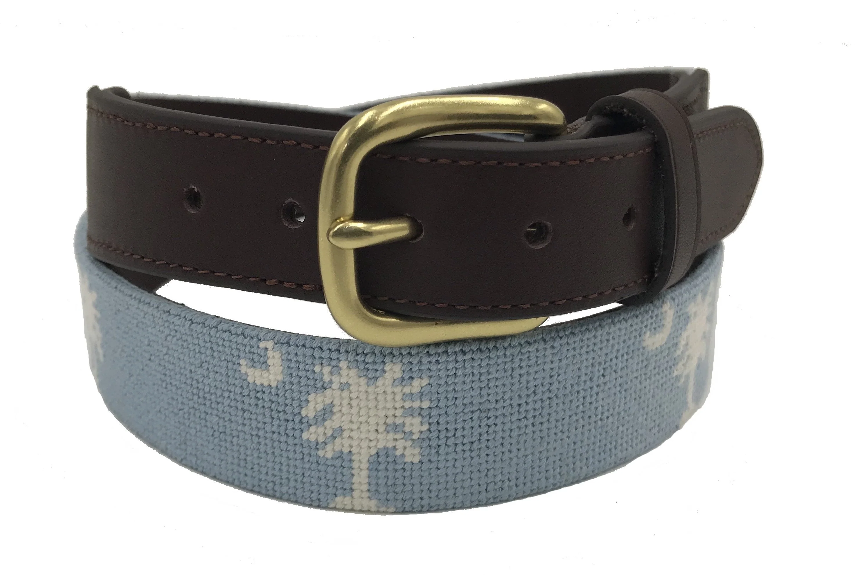 Charleston Belt Carolina Crescent Palmetto Hand-stitched Needlepoint Belt - Image 3