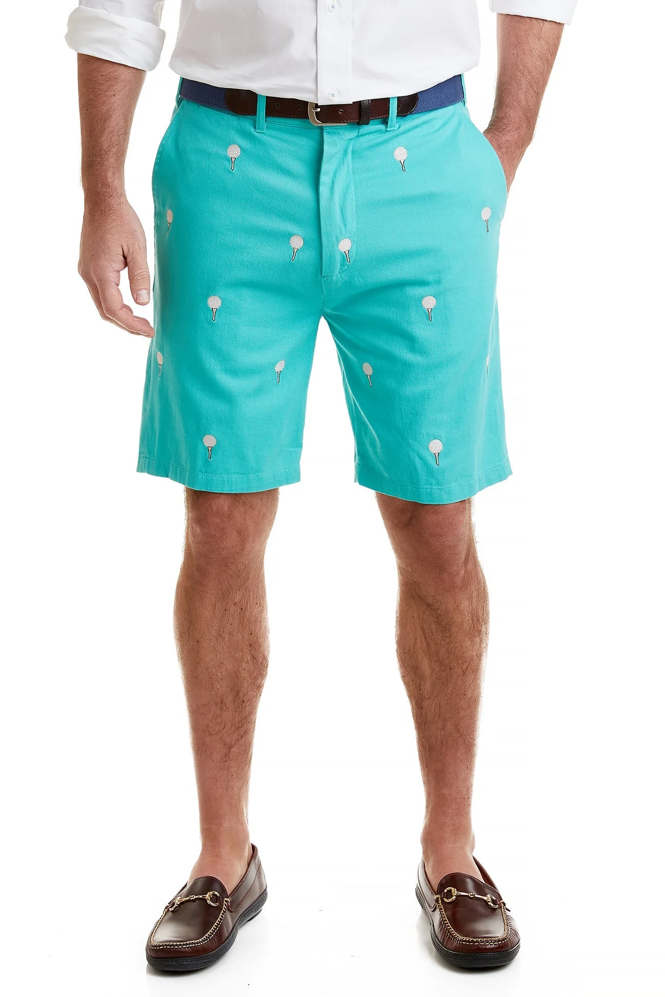 Cisco Short Stretch Twill Aquatic Green with Golf Ball & Tee