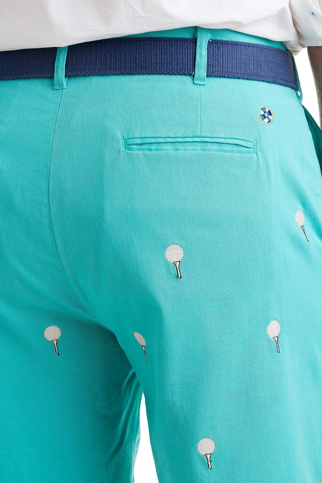 Cisco Short Stretch Twill Aquatic Green with Golf Ball & Tee - Image 2