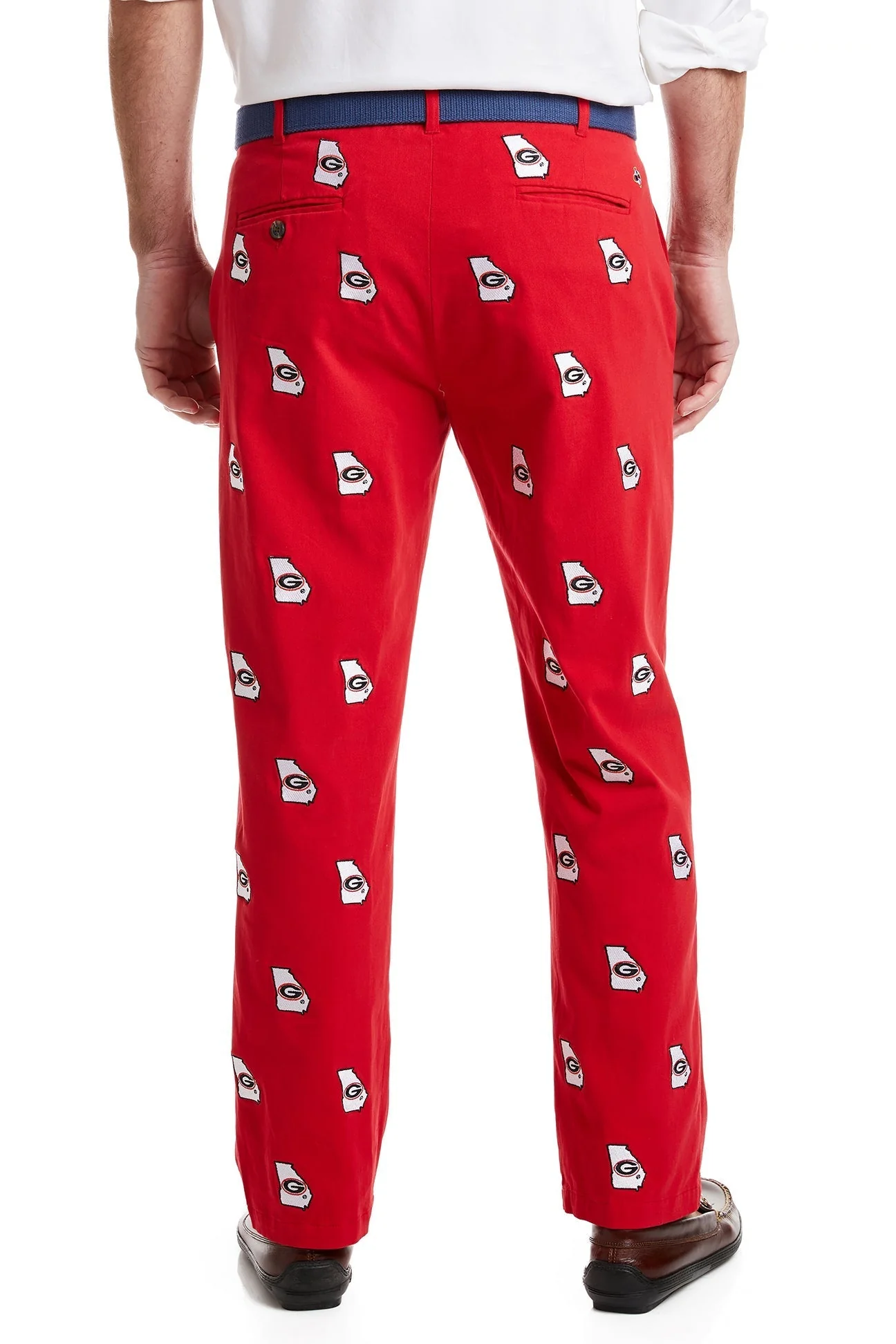 Collegiate Stretch Twill Pant Bulldog Red with UGA - Image 3