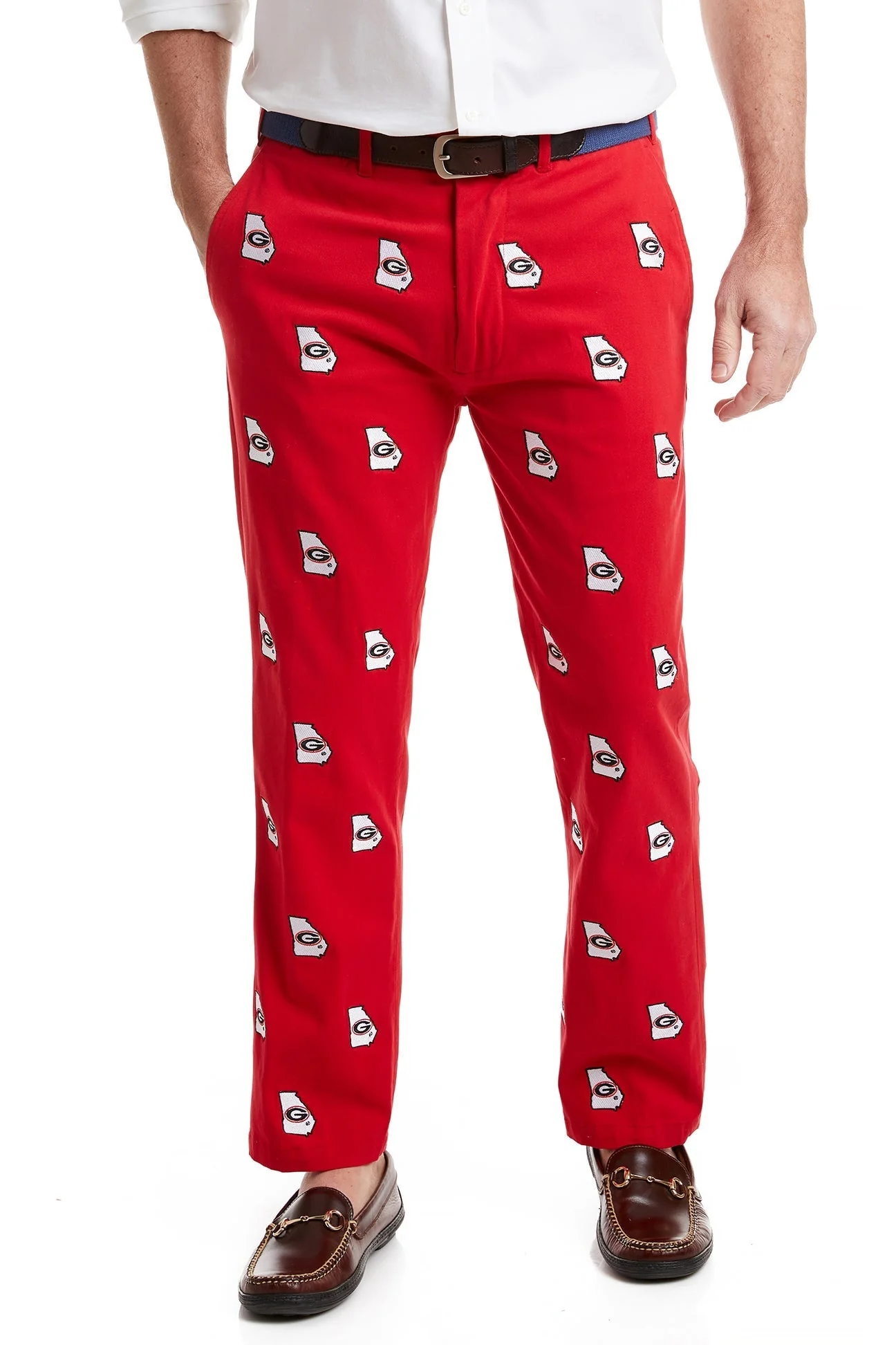 Collegiate Stretch Twill Pant Bulldog Red with UGA - Image 4