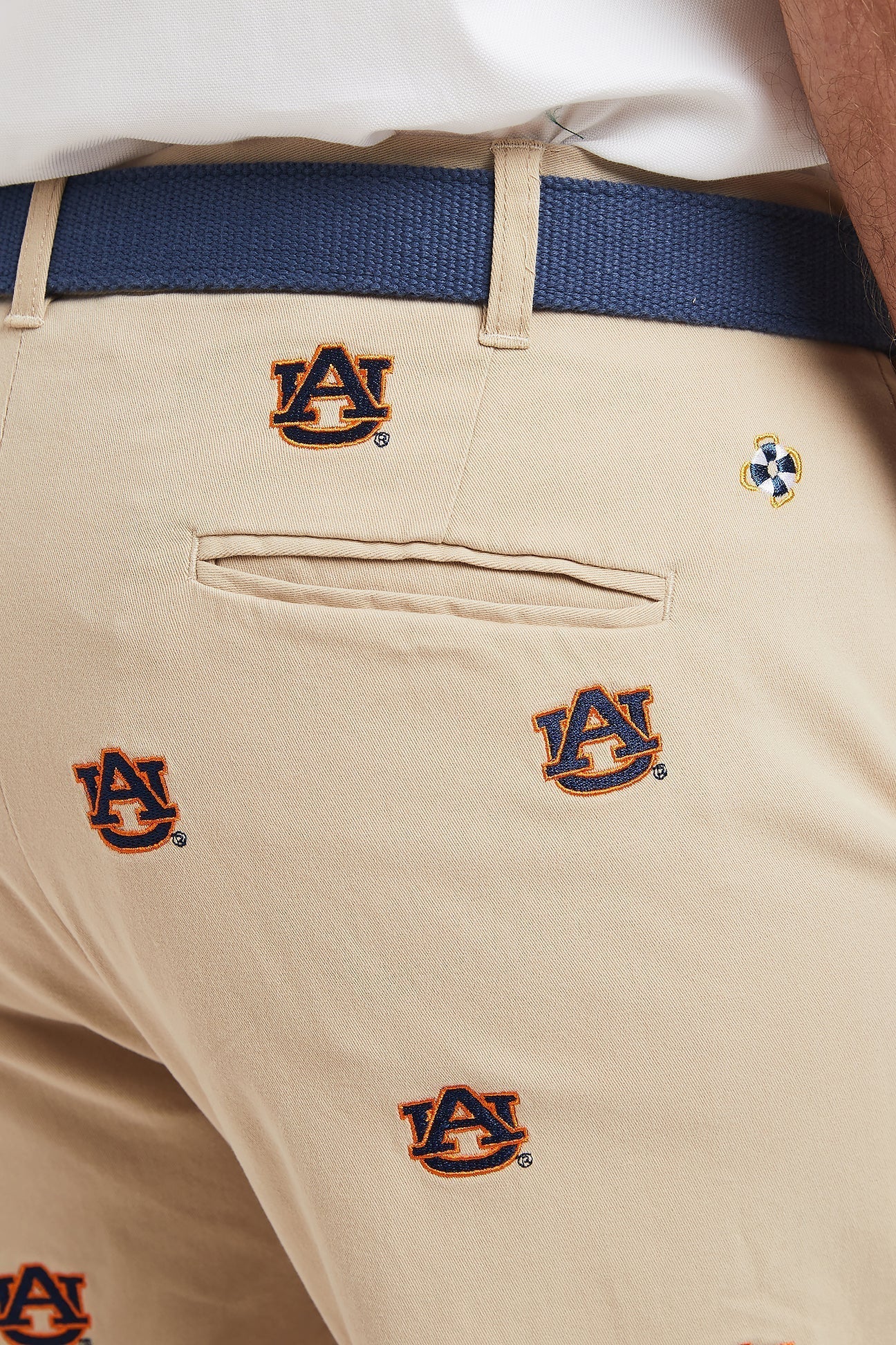 Collegiate Stretch Twill Pant Khaki with Auburn - Image 2