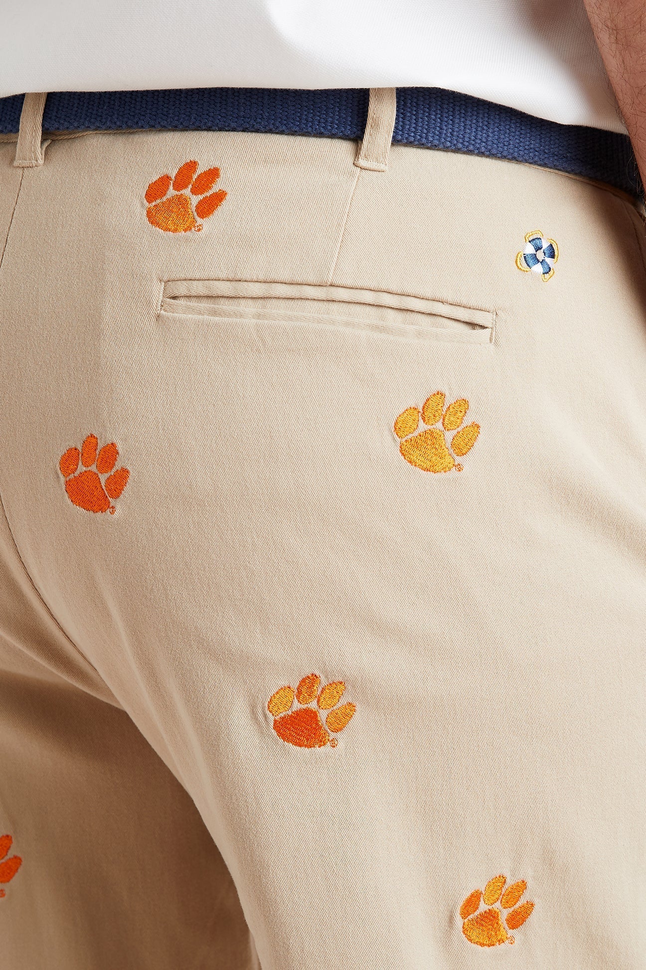 Collegiate Stretch Twill Pant Khaki with Clemson - Image 2
