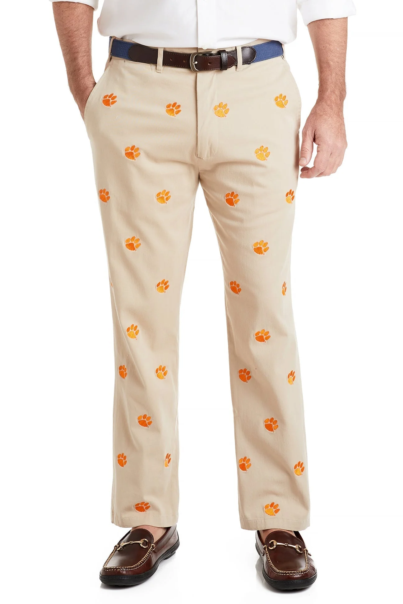 Collegiate Stretch Twill Pant Khaki with Clemson - Image 3