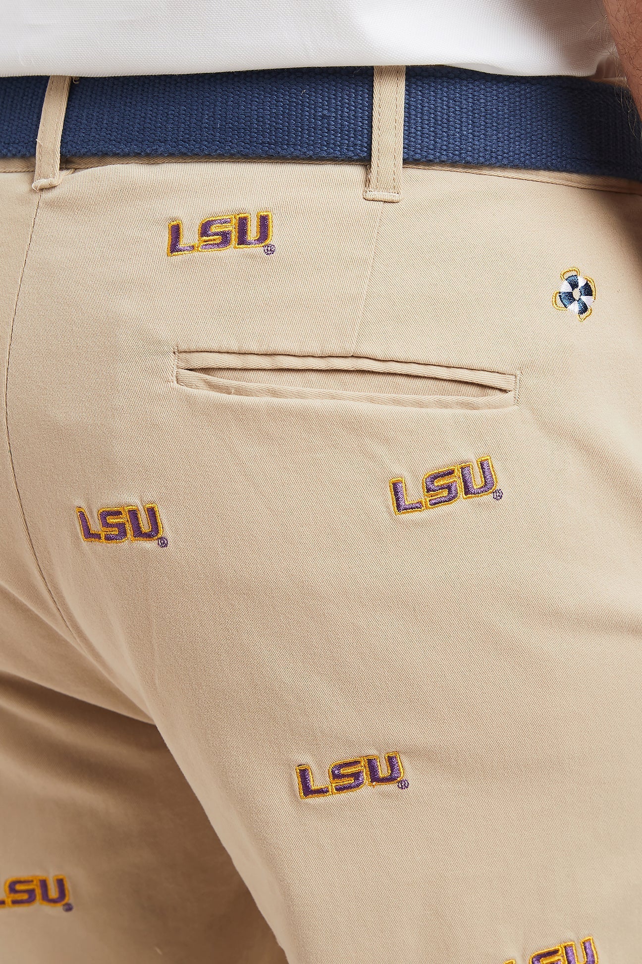 Collegiate Stretch Twill Pant Khaki with LSU - Image 2