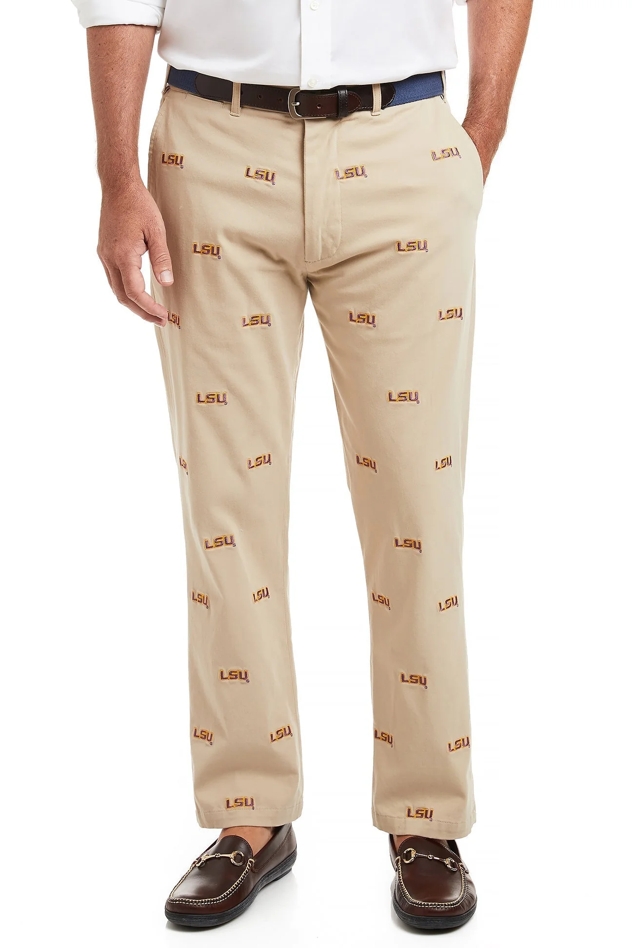 Collegiate Stretch Twill Pant Khaki with LSU - Image 3