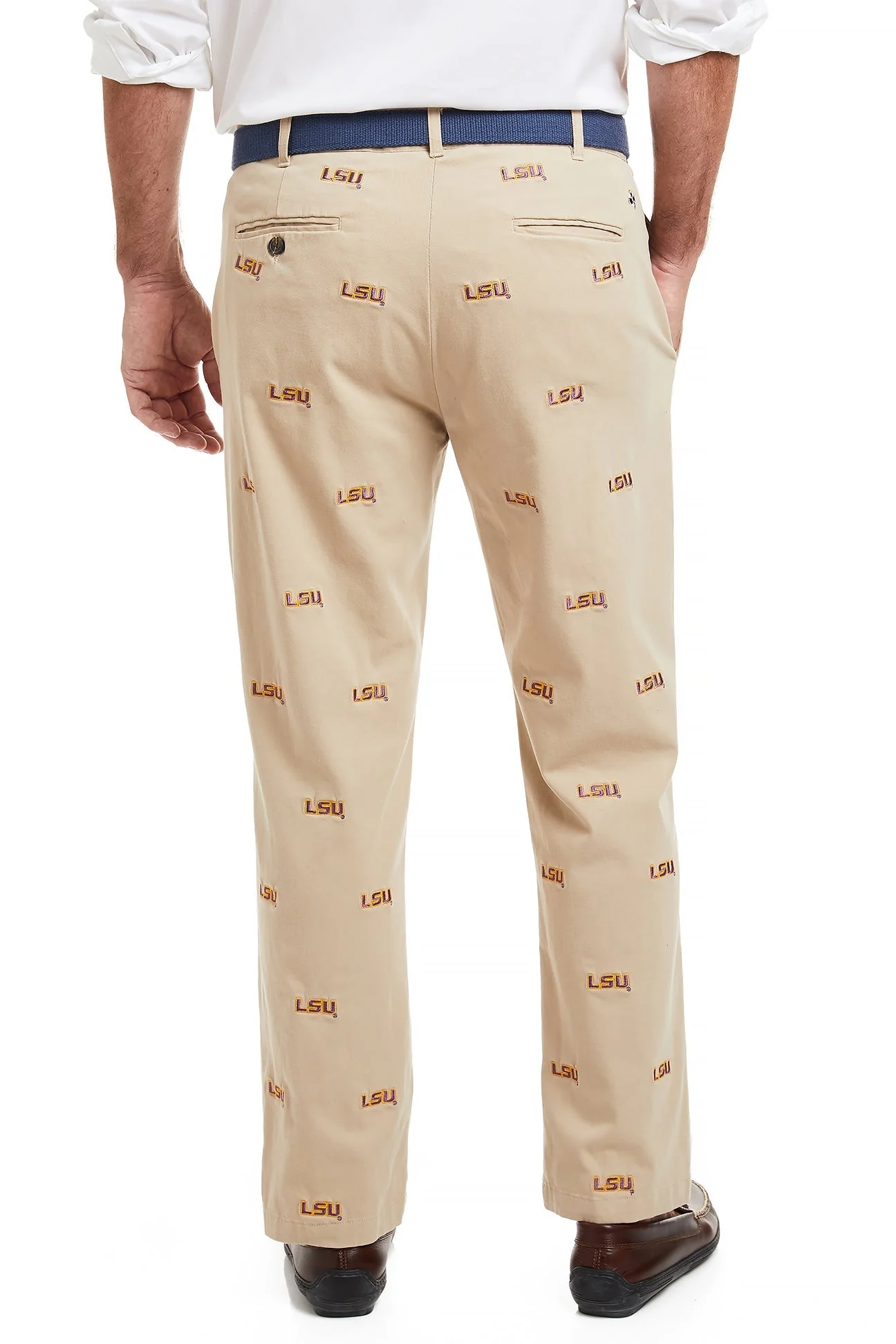 Collegiate Stretch Twill Pant Khaki with LSU - Image 4
