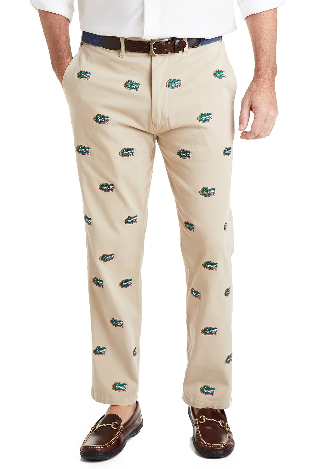 Collegiate Stretch Twill Pant Khaki with University of Florida Gators - Image 3
