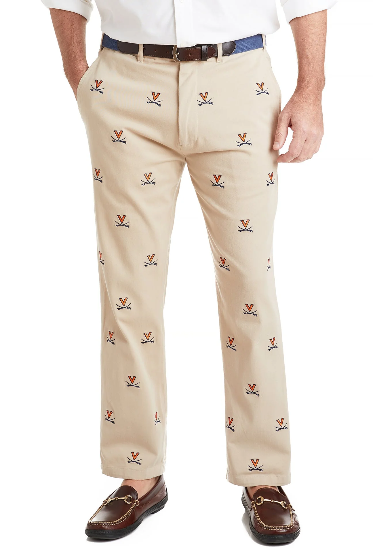 Collegiate Stretch Twill Pant Khaki with UVA - Image 3