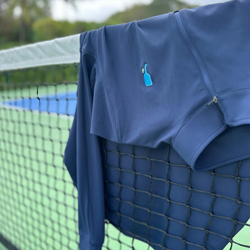 Court Performance Quarter Zip Pullover in Navy - Image 5