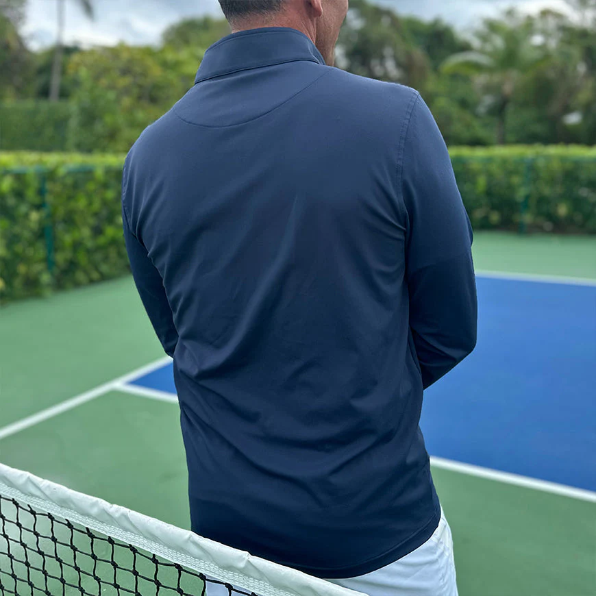 Court Performance Quarter Zip Pullover in Navy - Image 6