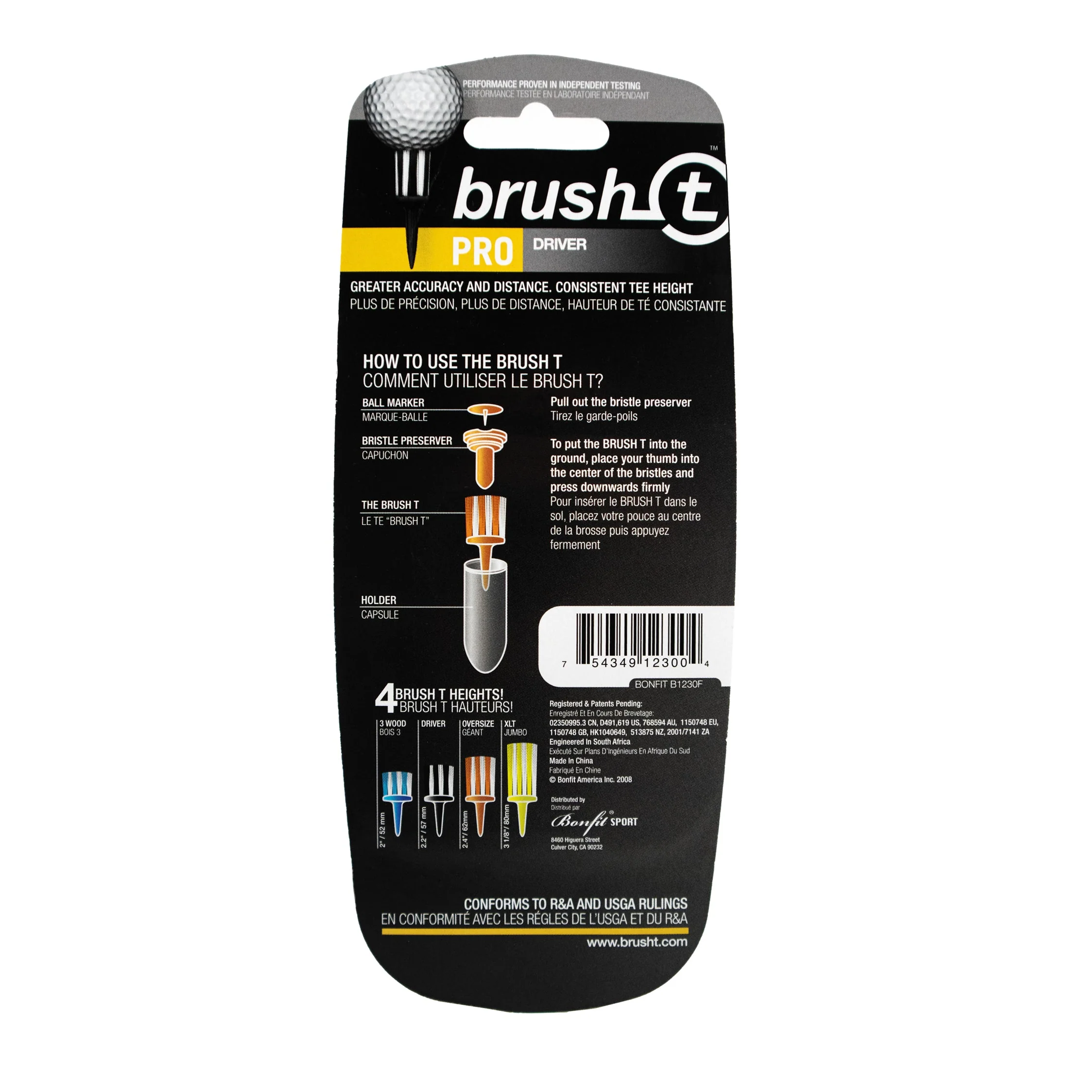 Driver, Premium Plastic Golf Tees, Black, (3 Pack) - Image 3