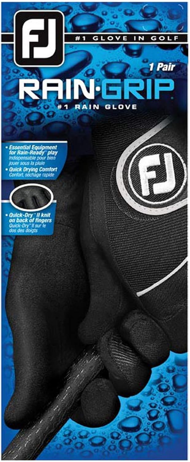 FootJoy RainGrip Pair Mens Gloves 2023 Black/Noir - Image 3