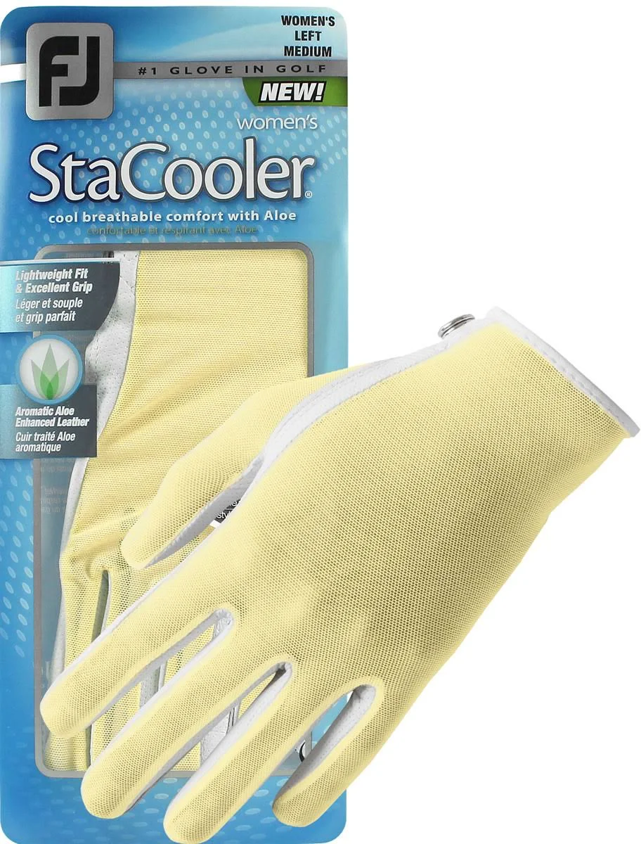 FootJoy StaCooler Fashion Women's Glove Pearl/Yellow