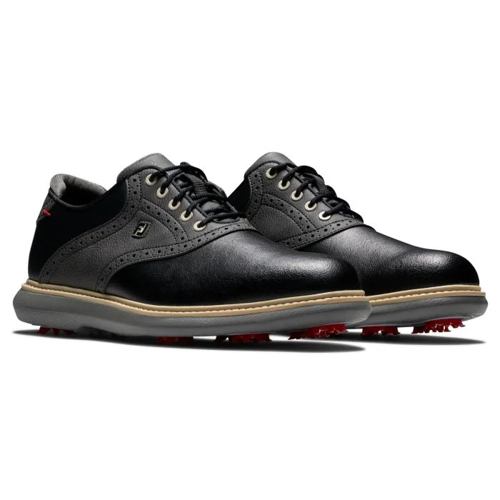 FootJoy Traditions Golf Shoes - Black/Black 57904 - Image 3