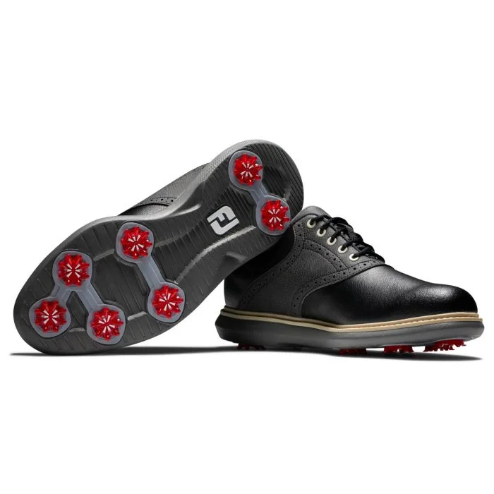 FootJoy Traditions Golf Shoes - Black/Black 57904 - Image 4