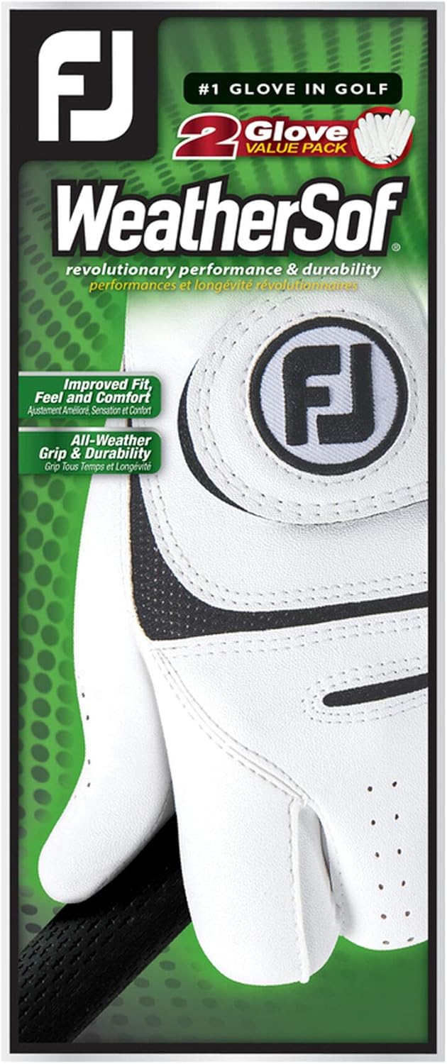 FootJoy WeatherSof 2-Pack Mens Glove 2023 White/Black