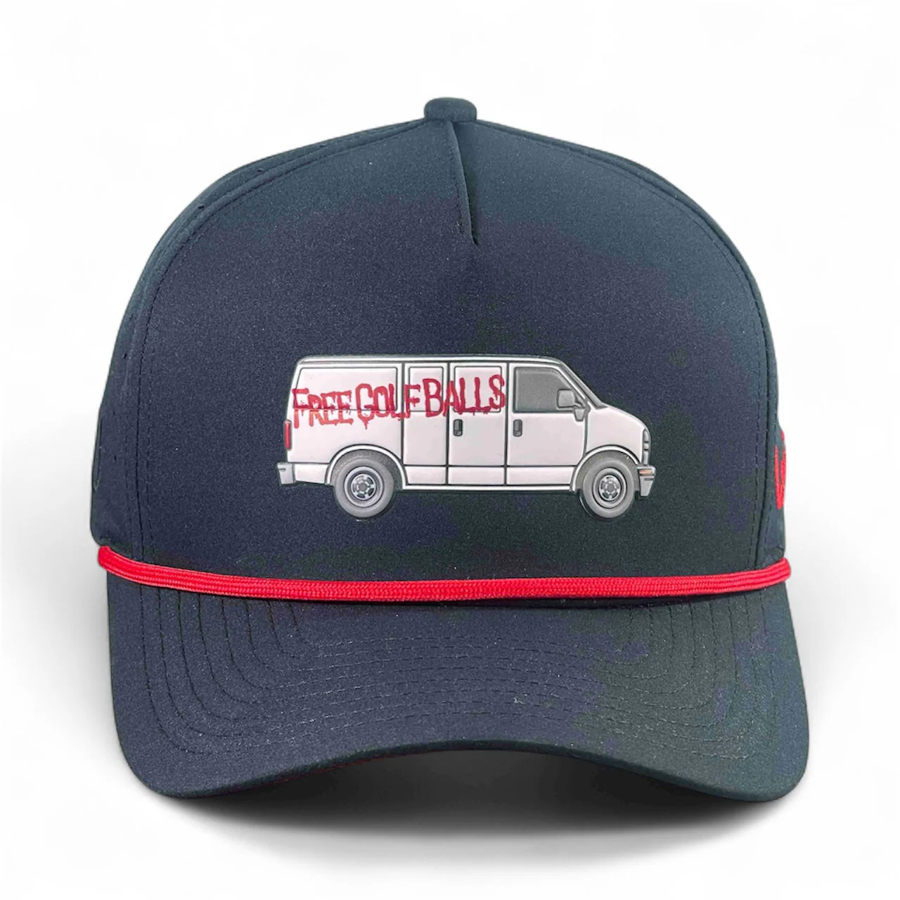 Free Golf Balls Van Golf Hat | Snapback Cap | Built-in Magnetic Ball Marker Holder + Marker Included | Free Golf Balls Van | Adjustable Black - Image 2