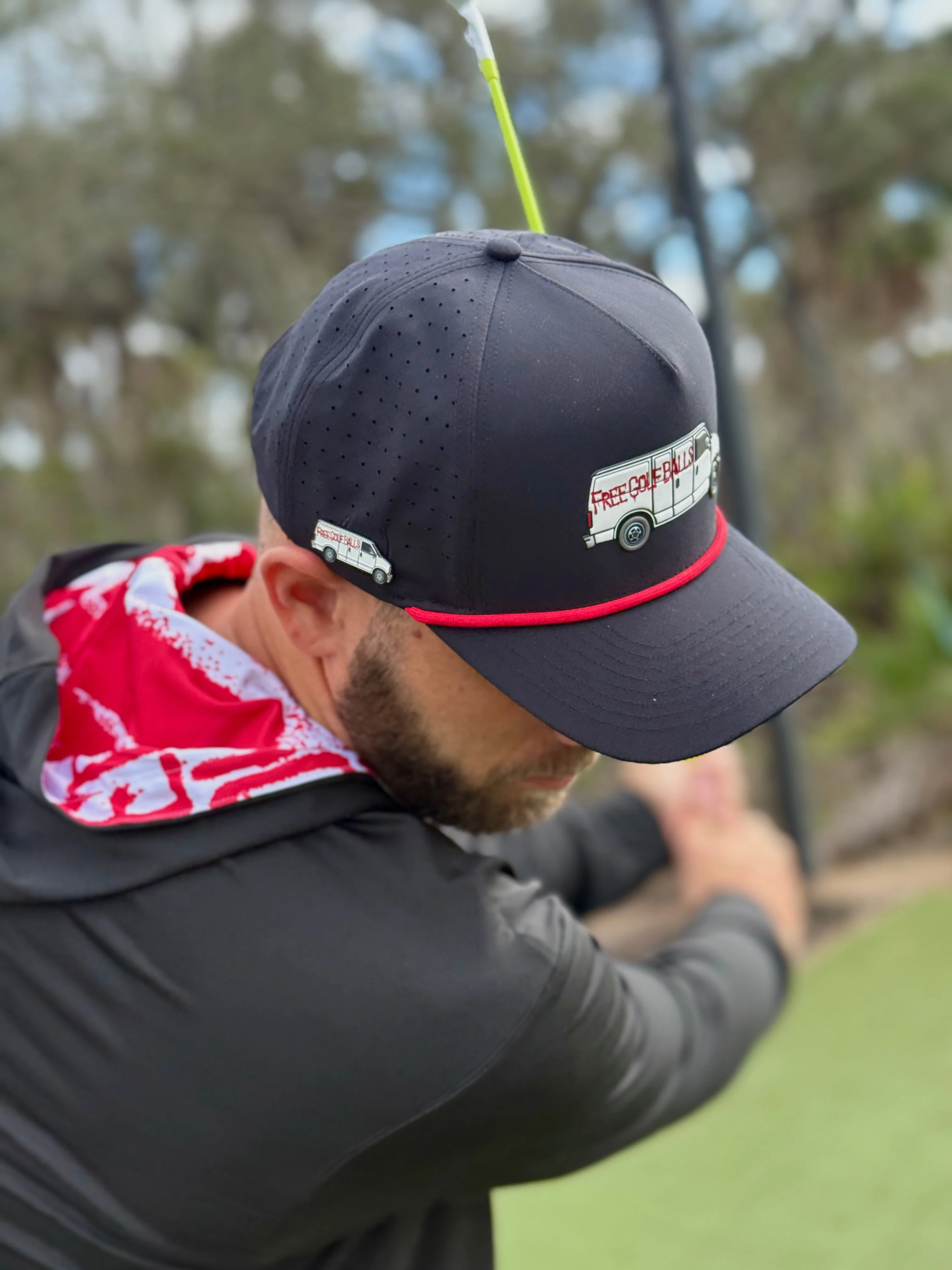 Free Golf Balls Van Golf Hat | Snapback Cap | Built-in Magnetic Ball Marker Holder + Marker Included | Free Golf Balls Van | Adjustable Black - Image 3