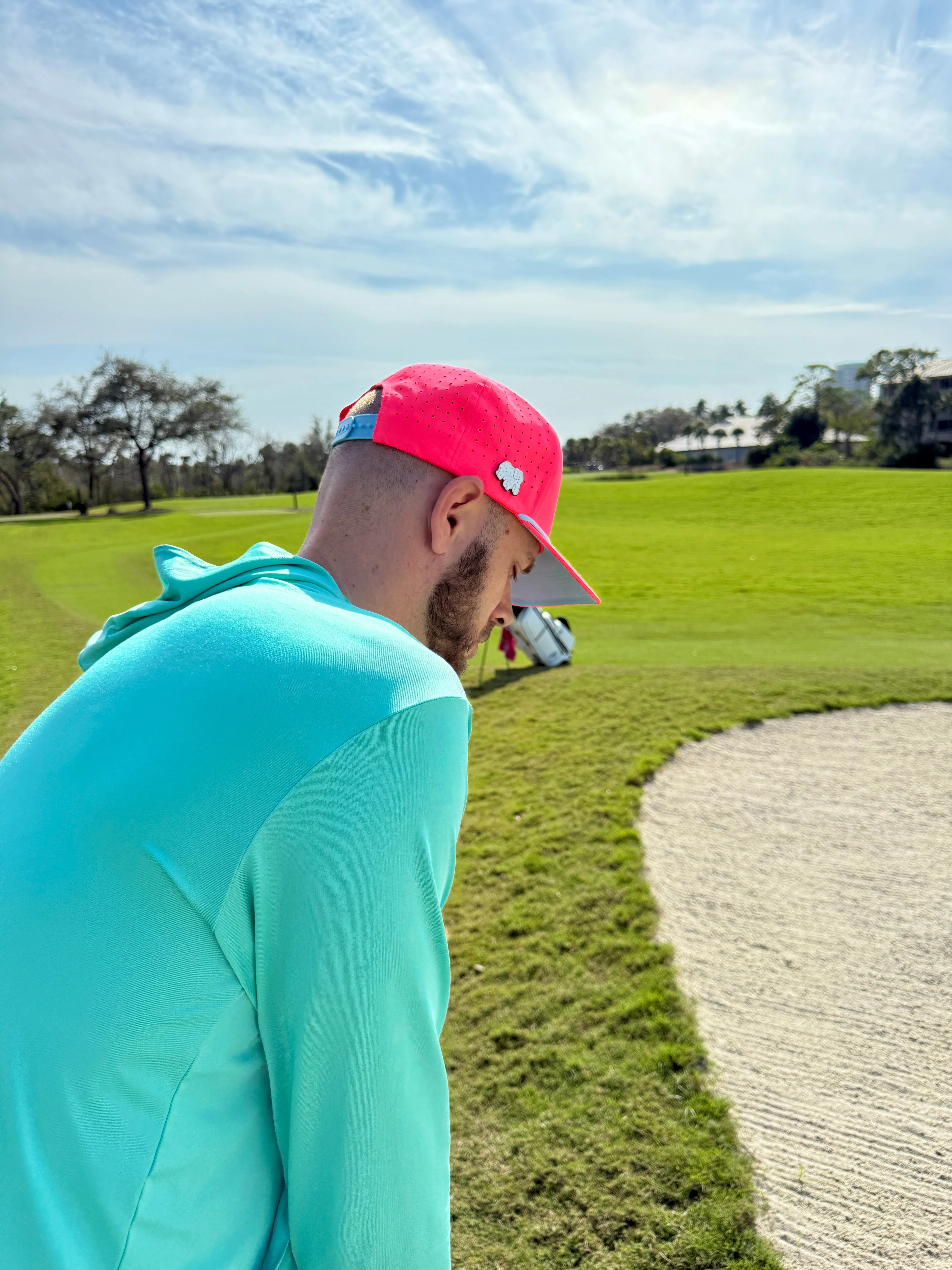 Frosted Elephant Golf Hat | Snapback Cap | Built-in Magnetic Ball Marker Holder + Marker Included | Adjustable | Elephant Cookie Pink - Image 11