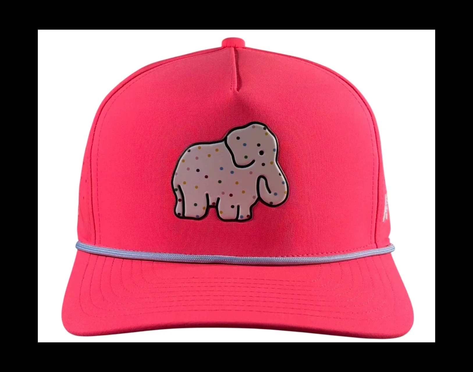 Frosted Elephant Golf Hat | Snapback Cap | Built-in Magnetic Ball Marker Holder + Marker Included | Adjustable | Elephant Cookie Pink - Image 2