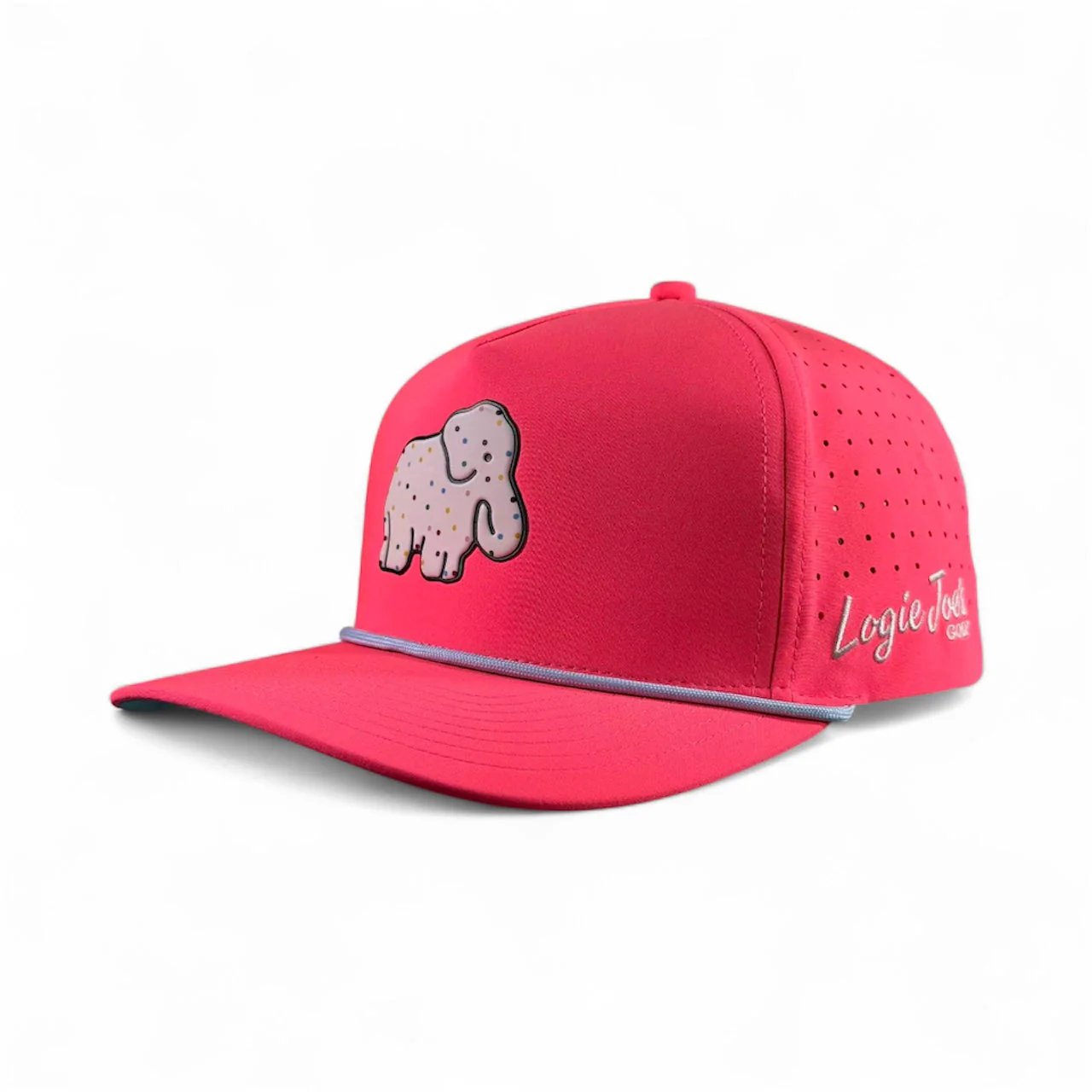 Frosted Elephant Golf Hat | Snapback Cap | Built-in Magnetic Ball Marker Holder + Marker Included | Adjustable | Elephant Cookie Pink - Image 7