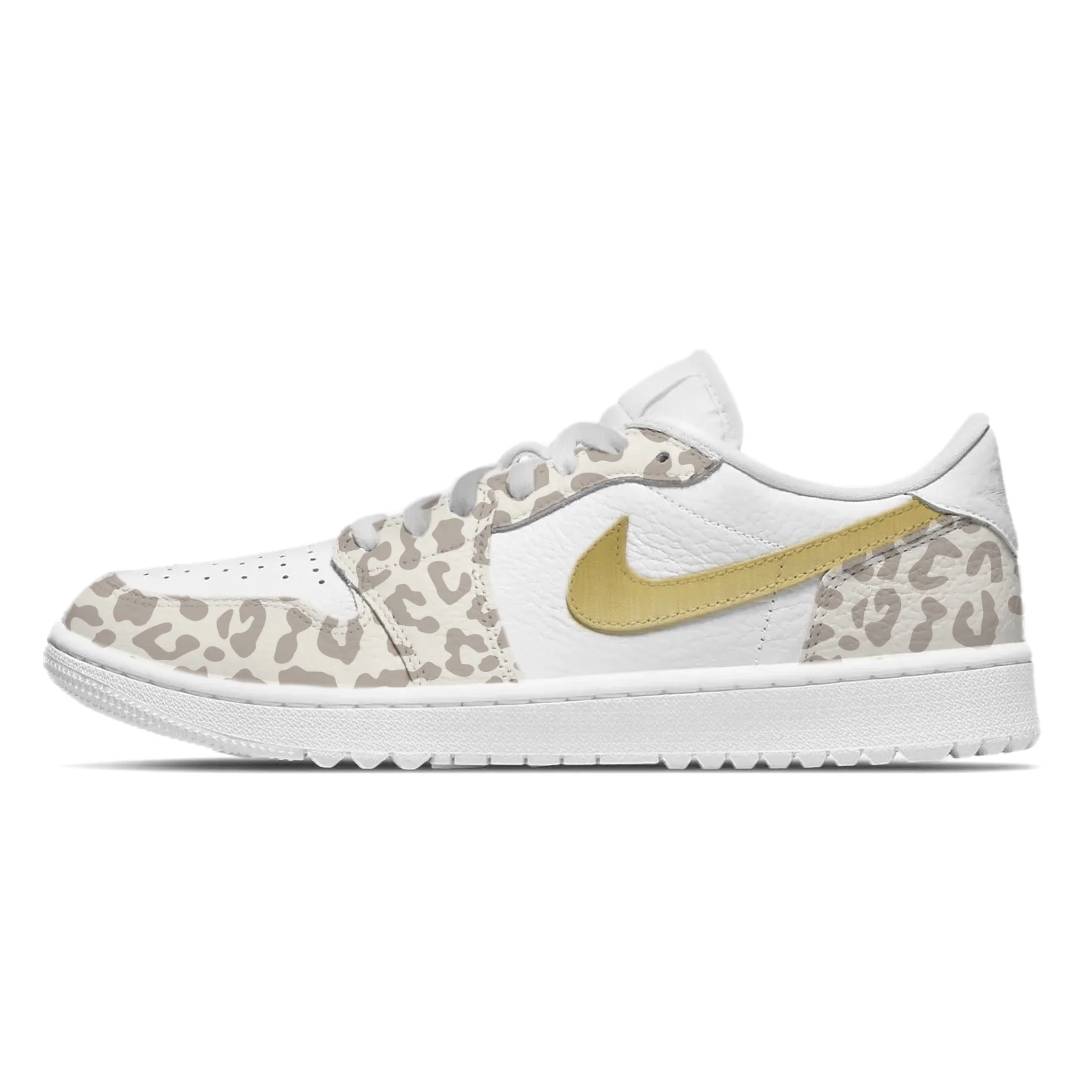 "Gold Jaguar" Jordan 1 Golf Shoes